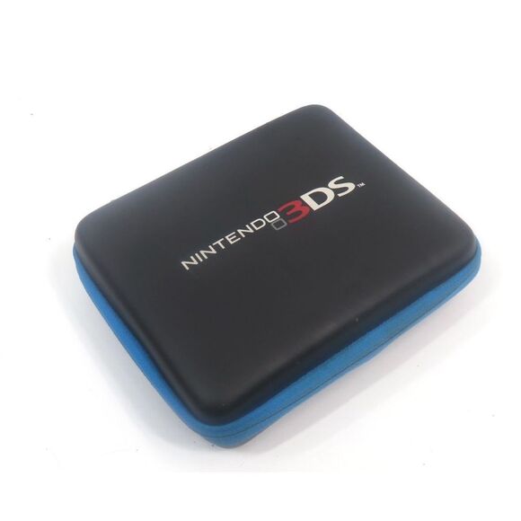 Nintendo 3DS Hard Shell Padded Travel Gaming Zip Cartridge Case Black Blue - Picture 1 of 5